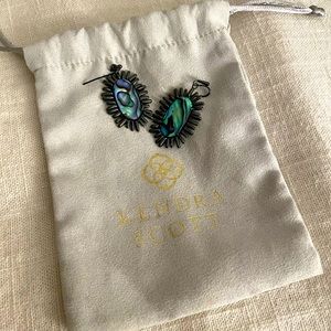Kendra Scott Mariah Earrings in Gun Metal and Abalone